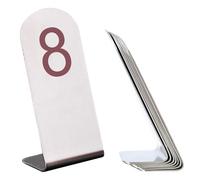 13x6x4cm Signes De Table De Nombres Placement Stable, Restaurant Table Numéro Signe En Acier Inoxydable, 1-25 1-50 Empilable Signes Numériques, Clair Et Facile À Lire(Red,1-50)