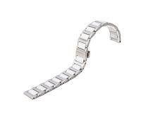 14 16 18 20 22 mm Bande de montre en céramique en acier inoxydable Remplacement de la montre BOUCLE BOUCLE BRACELLE CEINTURE DU BRACELET avec des épingles à outils (noir argenté, 18 mm)
