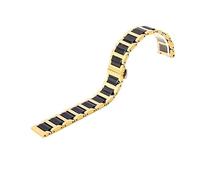 14 16 18 20 22 mm Bande de montre en céramique en acier inoxydable Remplacement de la montre BOUCLE BOUCLE BRACELLE CEINTURE DU BRACELET avec des épingles à outils (noir argenté, 18 mm)