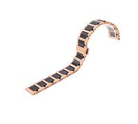 14 16 18 20 22 mm Bande de montre en céramique en acier inoxydable Remplacement de la montre BOUCLE BOUCLE BRACELLE CEINTURE DU BRACELET avec des épingles à outils (noir argenté, 18 mm)