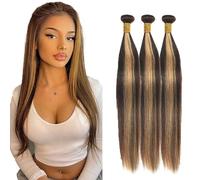 14 16 18 Inch P427 Straight Bundles Highlight Ombre Human Hair Bundles 3 Bundles Total Virgin Remy Hair Extensions Perruques Bundles Human Hair
