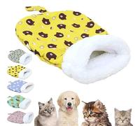 14×18in Cozy Pet Nest for Cats and Dogs,Cat Dog Sleeping Bag for Indoor, Soft Cat Dog Sleeping Bag,Self-Warming Pet Nest for Cats Small Dogs (Yellow Bear, 14 * 18inch)