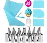 14/20Pcs Ensemble De Buse De Tuyauterie, BRICOLAGE Chocolat Crème Pâtisserie Fournitures De Cuisson, Gâteau Glaçage Tuyauterie Crème Décor