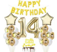 14 an anniversaire Fille ballon Déco Or 14 anniversaire Fête Champagner