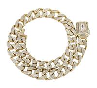 14 carats d'or sur 925 Silver Micro-Instrad Marquise Cut Mossanite Bijoux, Collier Link Link Trapezoid Cuban 13 mm, une déclaration luxueuse pour le connaisseur de style, Pathers Day de la femme