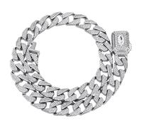 14 carats d'or sur 925 Silver Micro-Instrad Marquise Cut Mossanite Bijoux, Collier Link Link Trapezoid Cuban 13 mm, une déclaration luxueuse pour le connaisseur de style, Pathers Day de la femme