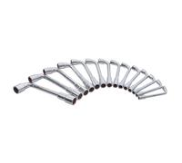 14 Clés à pipe débouchées chromées 6/12 pans en acier forgé 8 à 21 mm - RONDY