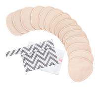 14 coussinets d'allaitement en bambou organique - Coussinets d'allaitement lavables, doux et réutilisables, coussinets de soutien-gorge d'allaitement polyvalents (Bare Beige, L 12cm)