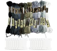 14 écheveaux de Fil à Broder Gris pour Bracelet d'amitié chaîne et Fil de Point de Croix String