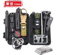 (14 en 1) Boîte de premiers soins d'autodéfense d'aventure multifonctionnelle de survie en pleine nature