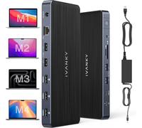 14-En-1 Fusiondock Pro 1+,Triple Moniteur 4K@60Hz Macbook Docking Station Usb C Avec Adaptateur Secteur 180W,Displaylink,3*Hdmi,2,5Gbe,6*10Gbps Usb,96W Pd,Sd/Tf Pour Macbook M1/M2/M3/M4