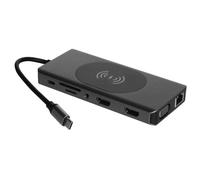 14 en 1 Station d'accueil USB-C Dock Adaptateur Port HDMI 4K30Hz, VGA, USB, ETC, Audio 3,5 mm, SD, MicroSD et Chargement sans Fil
