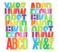 14 Feuilles 76pcs Grandes Lettres Autocollantes, 15,24 cm en Vinyle Majuscules Auto-Adhésifs Imperméables pour Décoration Murale (Coloré)