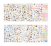 14 Feuilles Autocollant Scrapbooking 4 Saison, 1050+ Thèmes 4 Saisons