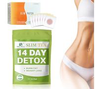 14 jours de thé pour perdre du poids, détox Cleanse Weight Loss Tea avec 50 patchs minceurs, désintoxication douce et nettoyage pour perdre du poids et réduire la graisse du ventre