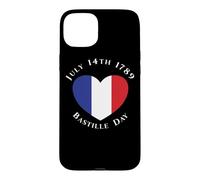 14 Juillet 1789 Drapeau français en Forme de cœur Coque pour iPhone 15 Plus