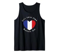 14 Juillet 1789 Drapeau français en Forme de cœur Débardeur