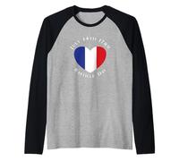 14 Juillet 1789 Drapeau français en Forme de cœur Manche Raglan