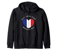 14 Juillet 1789 Drapeau français en Forme de cœur Sweat à Capuche