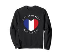 14 Juillet 1789 Drapeau français en Forme de cœur Sweatshirt