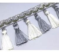 14 mètres de bordure élégante en dentelle à franges et perles for le bricolage et la décoration intérieure(Gray)