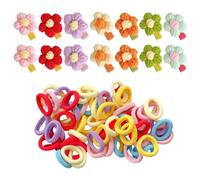 14 Morceaux D'Aiguilles De Cheveux De Fleurs Et 100 Morceaux De Mini-Boucles À Cheveux, Épingles À Cheveux Douces Créatives, Boucles À Cheveux Étirées, Filles -Accessoires De Style Hériois.