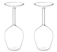 14 Oz Upside Down Wine Glass, Uniques Red Wine Glasses, Cool Design Unique Long Stem Wine Glass, Ease of Cleaning, For Valentine's Day Birthday April Fool's Day Christmas (2)