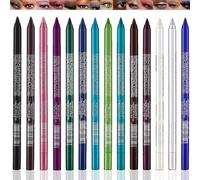 14-Pack Eyeliner Pencil Waterproof Colored Gel Liners with Metallic & Shimmer Finishes Smudge-Proof, Smudge - Proof & Long - Lasting Eye Liners (14Pcs)