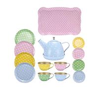 14-Pack Tea Party Set for Little Girls Pretend Teapot Kitchenware Kitchen Toy Toddler Age 3 Years Old and