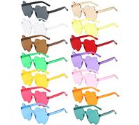 14 paires lunettes de soleil sans monture en forme de pomme, lunettes soleil transparentes couleur bonbon, lunettes teintées, cadeaux d'enterrement de vie de jeune fille, boîte d'avion, bien emballé
