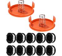 14 PCS Bobine Fil Coupe Bordure pour Black et Decker Coupe-Bordures,10 Bobine de Fil Debroussailleuse avec 2Couvercle de Bobine et 2 Ressort
