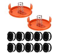 14 PCS Bobine Fil Coupe Bordure pour Black et Decker Coupe-Bordures, 10 Bobine de Fil Debroussailleuse avec 2Couvercle de Bobine et 2 Ressort