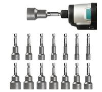 14 Pcs Douilles Hexagonales Magnétiques, 6-19 mm Embout Visseuse Aimanté, clés pour forets et douilles