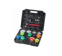 14 PCS Kit de Testeur de Pression du Liquide de Refroidissement du Radiateur Universel avec Pompe Manuelle Adaptateurs Capuchons T