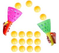 14 PCS Sports D'intérieur pour Enfants Jeu de Fête Amusant en Plein, Jouets de Capture D'éjection, 2 Catch Launcher Pankets et 12 Balles, Beach Christmas Party Toys 5 6 7 8 9 12+Adultes