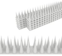 14 pcs. x 33cm pointes anti-pigeons pour balcon | Répulsif oiseaux 3 rangées en plastique | Effaroucheur d'oiseaux contre corbeaux et pics | Effaroucheur de pigeons pour toit, fenêtre, jardin - couleu