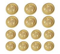 14-Piece Gold Metal Blazer Button Set - 23mm & 18mm Buttons for Men's Blazers, Suits, Sport Coats, Uniforms & Jackets