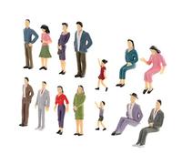 14 Pièces 1:25 Figurines Peintes pour Trains Miniatures à L'échelle G Personnes Assises et Debout pour des Scènes Miniatures