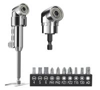 14 Pièces 105°Renvoi d'angle Visseuse,Renvoie d Angle pour Visseuse avec Embout Visseuse,Embout Visseuse Placo Tige hexagonale de 1/4" -Pour Ouvriers de Construction,Rallonge Flexible pour Perceuse