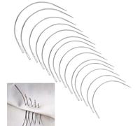 14 Pièces Aiguille Courbe, Aiguilles Courbée Outils 7 Tailles, Toile Aiguilles, Epingles à Perruque en Forme de C, Pour la Couture,Réparation Tapis,Cuir,toile, tissage, Kit de Aiguilles à Coudre Main