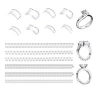 14 Pièces Ajusteur Bague Invisible, Ring Sizer Adjuster, Retrecisseur Bague, Adaptateur de Bagues Lâche Transparent pour Hommes et Femmes