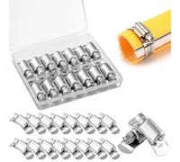 14 Pièces Attaches pour Colliers de Serrage, en Acier Inoxydable 304, Kit de Collier de Serrage Métallique Réglable, avec Boîte de Rangement