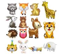 14 Pièces Ballons Animaux Jungle Kit, Animal Feuille D'aluminium Ballons, Decoration Anniversaire Jungle, Géant Animal Ballons Kit pour Mariages Décorations Fête Enfants