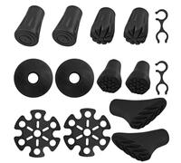 14 pièces Bâton de marche embouts en caoutchouc pointes de bâton, avant de remplacement, manchons antidérapants, bouchons en caoutchouc bâton de marche nordique avant, canne supregear