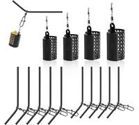 14 Pieces Cage Feeder Feeder Fishing Feeder 4 Feeders Fishing Sets 2 Balances Fishing Accessories Alloy Fishing Basket Futterkorb Angeln