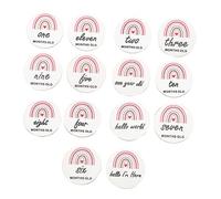 14 Pièces carte commémorative de bébé cartes mémoire jalon carte d'étape pour tout-petit signe du nouveau-né Décoration pour album bébé de shower cartes jalons en bois WATIIFUFU