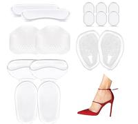 14 Pièces Coussinets de Talon Haut, Scettar Coussinets Plantaires Semelles Silicone, Empiècements de Doublure de Talon, Protege Talon Chaussure Soulager la Douleur Plantaire Pour Homme et Femme