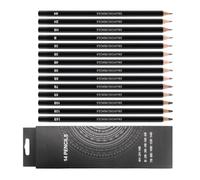 14 Pièces Crayons à Dessin Portables et Calligraphie, Lot 4h-14b | Bois Graphite, Prise Ergonomique, Écriture Fluide, pour Papier, Carnets et Atelier Artistique
