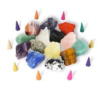 14 pièces de cristaux de guérison pierres précieuses, cristaux crus tombés Ensemble de cristaux de chakra pour le yoga, la méditation, le reiki, la guérison et le travail énergétique