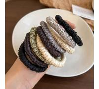 14 Pièces D'Élastiques À Cheveux Plissés, Ensemble D'Élastiques À Cheveux En Satin, Couvre-Chef Simple Et Polyvalent, Adapté À Un Usage Quotidien Avec Des Cheveux En Queue De Cheval.